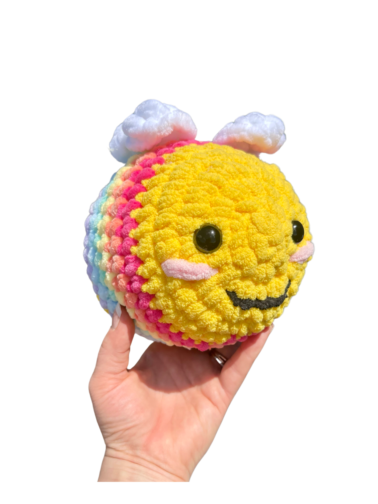 Rainbow Bumblebee crochet plush